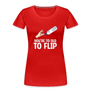 Bouteille d’eau Retournant la bouteille - T-shirt bio Premium Femme - rouge - Devant - Mia (176cm)