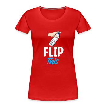 Bouteille d’eau Retournant la bouteille - T-shirt bio Premium Femme - rouge - Devant - Mia (176cm)
