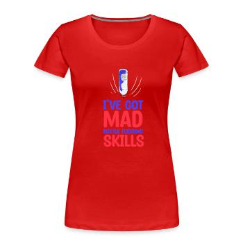 Bouteille d’eau Retournant la bouteille - T-shirt bio Premium Femme - rouge - Devant - Mia (176cm)