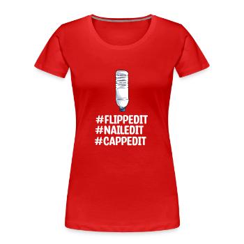 Bouteille d’eau Retournant la bouteille - T-shirt bio Premium Femme - rouge - Devant - Mia (176cm)