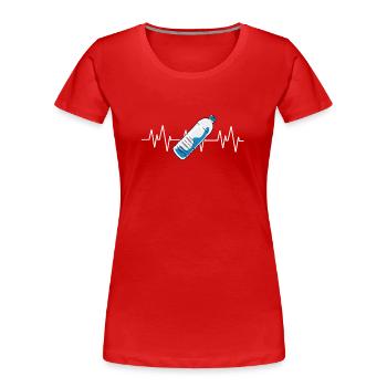 Bouteille d’eau Retournant la bouteille - T-shirt bio Premium Femme - rouge - Devant - Mia (176cm)