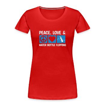 Bouteille d’eau Retournant la bouteille - T-shirt bio Premium Femme - rouge - Devant - Mia (176cm)