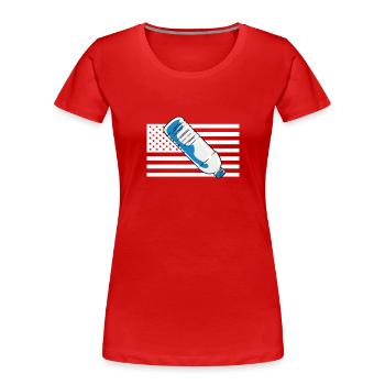 Bouteille d’eau Retournant la bouteille - T-shirt bio Premium Femme - rouge - Devant - Mia (176cm)