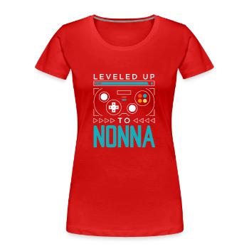 Leveled Up to Nonna Gamer Grandma Gaming Grandmom - Frauen Premium Bio T-Shirt - Rot - Vorne - Mia (176cm)