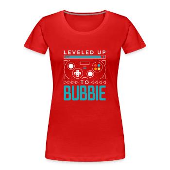 Leveled Up to Bubbie Gamer Grandma Gaming Grandmom - Frauen Premium Bio T-Shirt - Rot - Vorne - Mia (176cm)