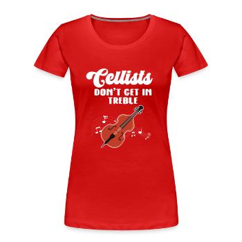 Violoncelle Drôle Cadeau Alto - T-shirt bio Premium Femme - rouge - Devant - Mia (176cm)