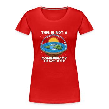 Flat Earth Theory Flat Earth Army Earth - Women's Premium Organic T-Shirt - red - Front - Mia (176cm)