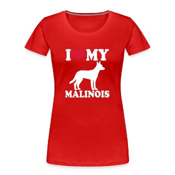 Malinois Dog Dog Dog Owner - Women's Premium Organic T-Shirt - red - Front - Mia (176cm)