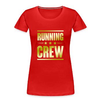 Équipe de Course - T-shirt bio Premium Femme - rouge - Devant - Mia (176cm)
