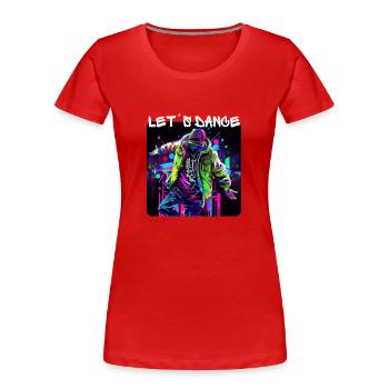Mann in Graffiti-Look tanzt in Disco 1 - Frauen Premium Bio T-Shirt - Rot - Vorne - Mia (176cm)