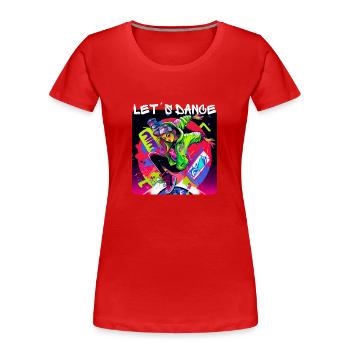 Frau in Graffiti-Look tanzt in Disco 2 - Frauen Premium Bio T-Shirt - Rot - Vorne - Mia (176cm)