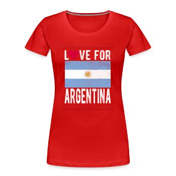 Argentinien Souvenir - Frauen Premium Bio T-Shirt - Rot - Vorne - Mia (176cm)