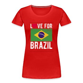 Brasilien Souvenir - Frauen Premium Bio T-Shirt - Rot - Vorne - Mia (176cm)