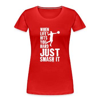 Volleyball Volley Aufschlag Volleyballspieler - Frauen Premium Bio T-Shirt - Rot - Vorne - Mia (176cm)