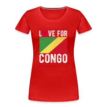 Kongo Souvenir - Frauen Premium Bio T-Shirt - Rot - Vorne - Mia (176cm)
