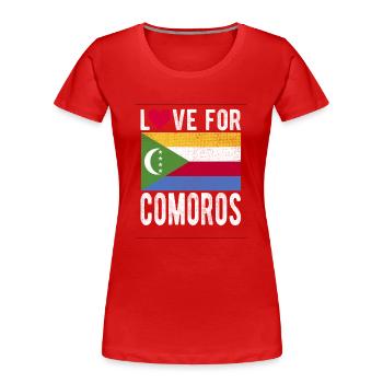 Komoros Souvenir - Frauen Premium Bio T-Shirt - Rot - Vorne - Mia (176cm)