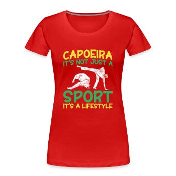 Capoeira Geschenk Brasilien Kampfkunst Capoeira - Frauen Premium Bio T-Shirt - Rot - Vorne - Mia (176cm)