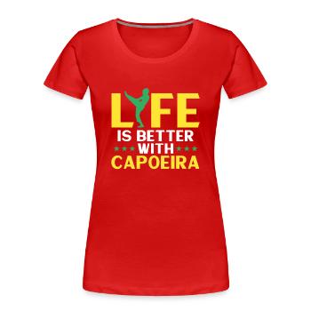 Capoeira Geschenk Brasilien Kampfkunst Capoeira - Frauen Premium Bio T-Shirt - Rot - Vorne - Mia (176cm)