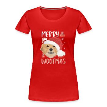 Nova Scotia Retriever Frohe Weihnachten - Frauen Premium Bio T-Shirt - Rot - Vorne - Mia (176cm)