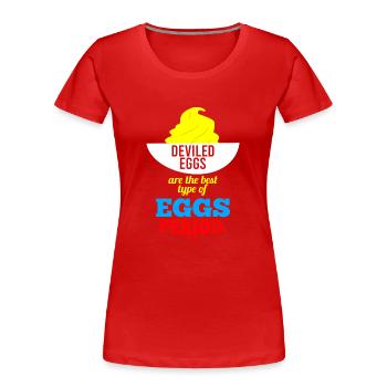 Stuffed Eggs Day in November - Women's Premium Organic T-Shirt - red - Front - Mia (176cm)