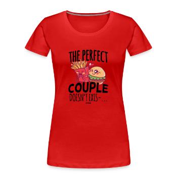 perfect team fast food fries burger - Women's Premium Organic T-Shirt - red - Front - Mia (176cm)