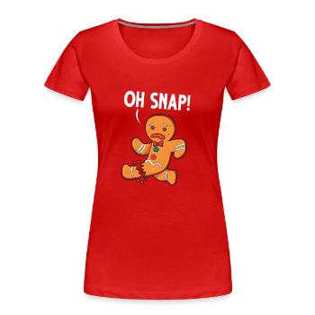 Leg surgery wheelchair lost leg - Women's Premium Organic T-Shirt - red - Front - Mia (176cm)