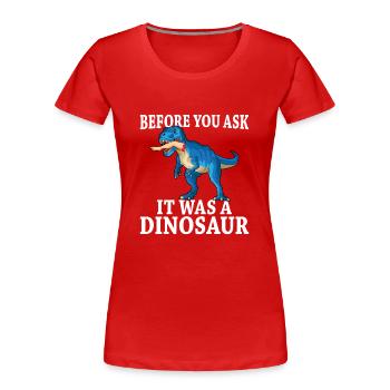 Leg surgery wheelchair lost leg - Women's Premium Organic T-Shirt - red - Front - Mia (176cm)