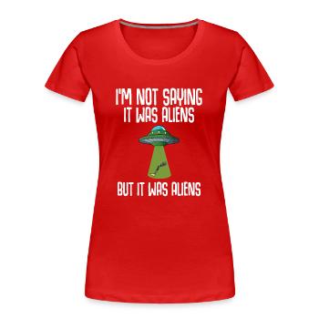 Leg surgery wheelchair lost leg - Women's Premium Organic T-Shirt - red - Front - Mia (176cm)