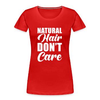 Cheveux naturels - T-shirt bio Premium Femme - rouge - Devant - Mia (176cm)