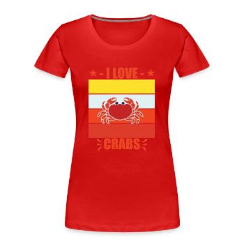 Krabbe - Krebstier - Frauen Premium Bio T-Shirt - Rot - Vorne - Mia (176cm)