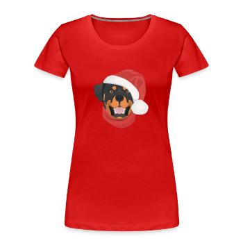 Rottweiler Joyeux Noël - T-shirt bio Premium Femme - rouge - Devant - Mia (176cm)