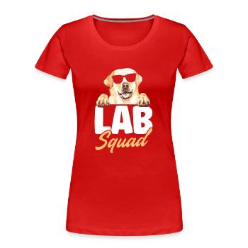 Lab Squad Labrador - Frauen Premium Bio T-Shirt - Rot - Vorne - Mia (176cm)