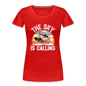 Fallschirmspringer Fallschirmspringen Fallschirm - Frauen Premium Bio T-Shirt - Rot - Vorne - Mia (176cm)
