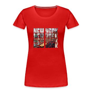 New York - Frauen Premium Bio T-Shirt - Rot - Vorne - Mia (176cm)