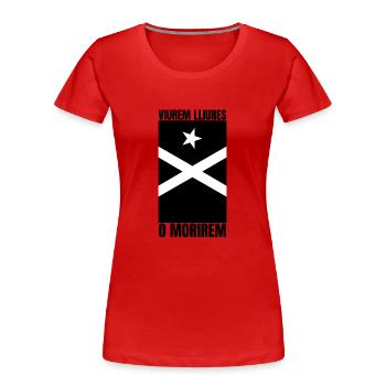 Bandera Independentista Catalana Estelada Negra - Frauen Premium Bio T-Shirt - Rot - Vorne - Mia (176cm)