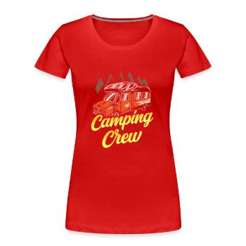 Camping Team Camp Campen Camper Campingplatz - Frauen Premium Bio T-Shirt - Rot - Vorne - Mia (176cm)