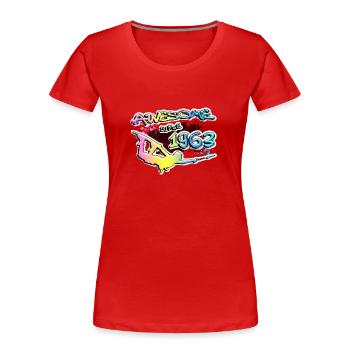 Génial depuis 1963. Wakeboard Lifestyle Vintage - T-shirt bio Premium Femme - rouge - Devant - Mia (176cm)
