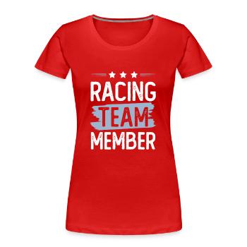 Équipe de course - T-shirt bio Premium Femme - rouge - Devant - Mia (176cm)