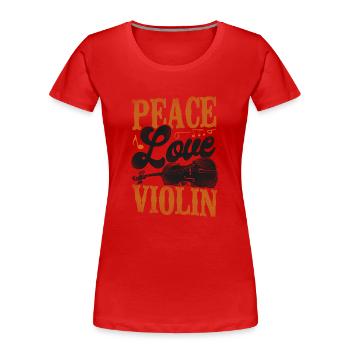 Violin Violinist Girl Vintage - Frauen Premium Bio T-Shirt - Rot - Vorne - Mia (176cm)