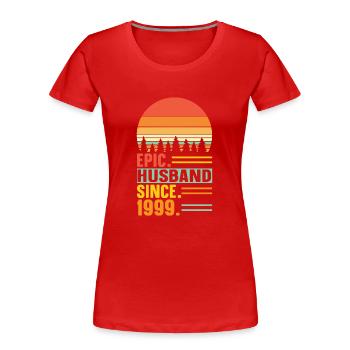 Best Husband Since 1999 - Anniversary Gift - Women's Premium Organic T-Shirt - red - Front - Mia (176cm)