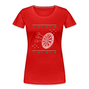 Dartscheibe In Weihnachten - Frauen Premium Bio T-Shirt - Rot - Vorne - Mia (176cm)