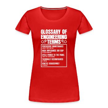 Glossar Der Technischen Begriffe - Frauen Premium Bio T-Shirt - Rot - Vorne - Mia (176cm)
