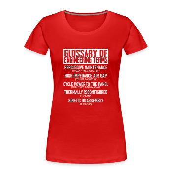 Glossar Der Technischen Begriffe - Frauen Premium Bio T-Shirt - Rot - Vorne - Mia (176cm)