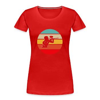 Paintball Retro - Frauen Premium Bio T-Shirt - Rot - Vorne - Mia (176cm)