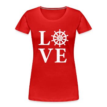 Maritime Meer Segeln - Frauen Premium Bio T-Shirt - Rot - Vorne - Mia (176cm)