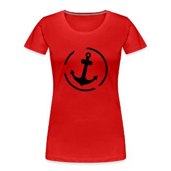 Anker Maritime Meer Segeln - Frauen Premium Bio T-Shirt - Rot - Vorne - Mia (176cm)