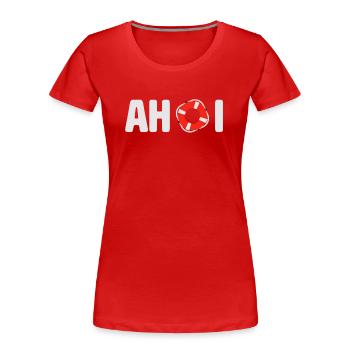 Anker Maritime Meer Segeln - Frauen Premium Bio T-Shirt - Rot - Vorne - Mia (176cm)