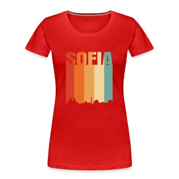 Sofia - Women's Premium Organic T-Shirt - red - Front - Mia (176cm)