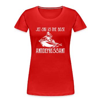 Le jet ski est le meilleur antidépresseur jet ski - T-shirt bio Premium Femme - rouge - Devant - Mia (176cm)