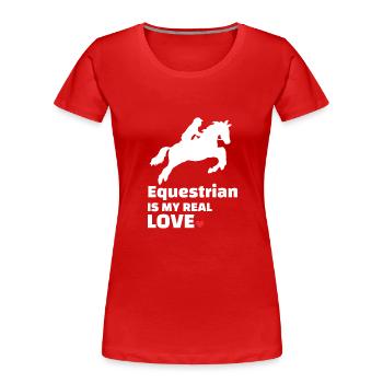 Reiter Pferdeliebhaber - Frauen Premium Bio T-Shirt - Rot - Vorne - Mia (176cm)